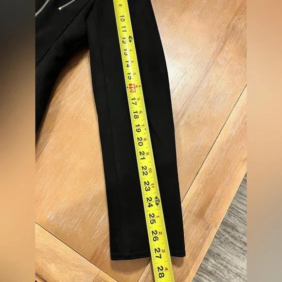 White House Black Market Black Faux Suede Moto Jacket - Silver Hardware Sz 8 - Picture 14 of 14